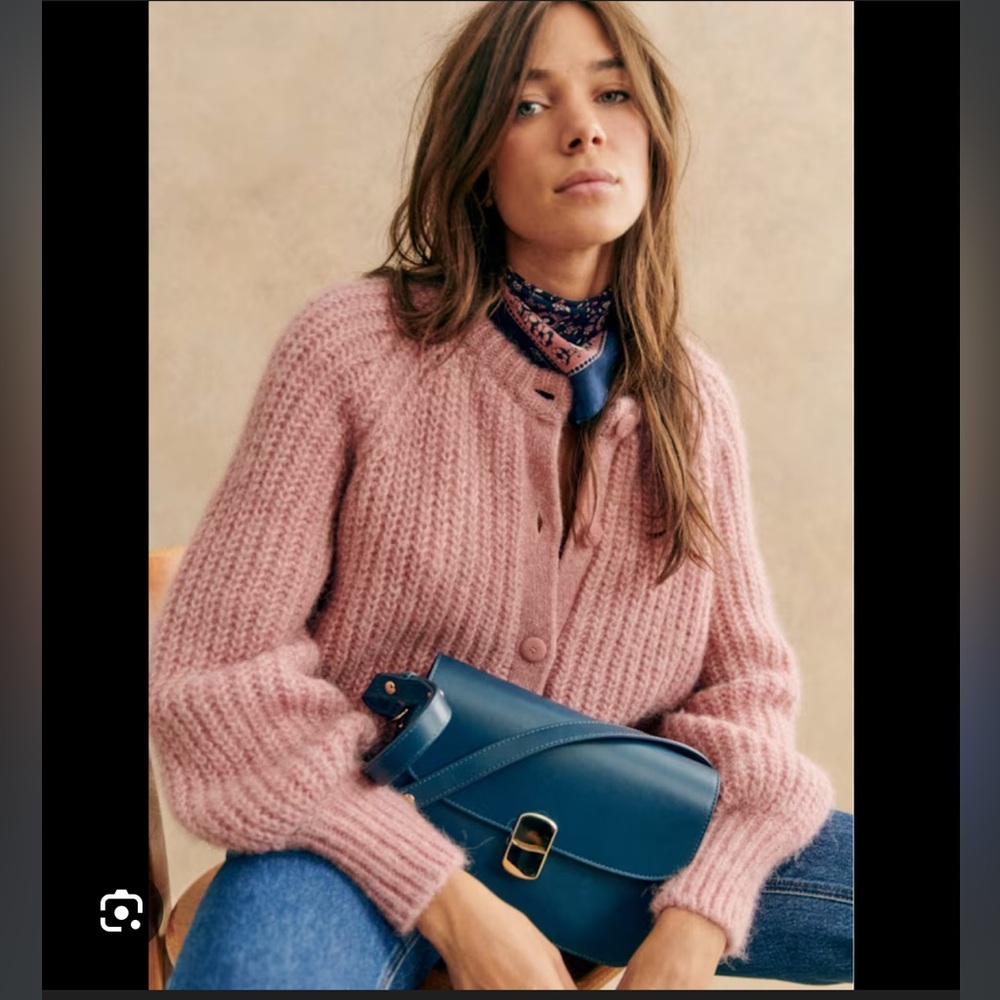 Sezane Emile cardigan mottled pink small